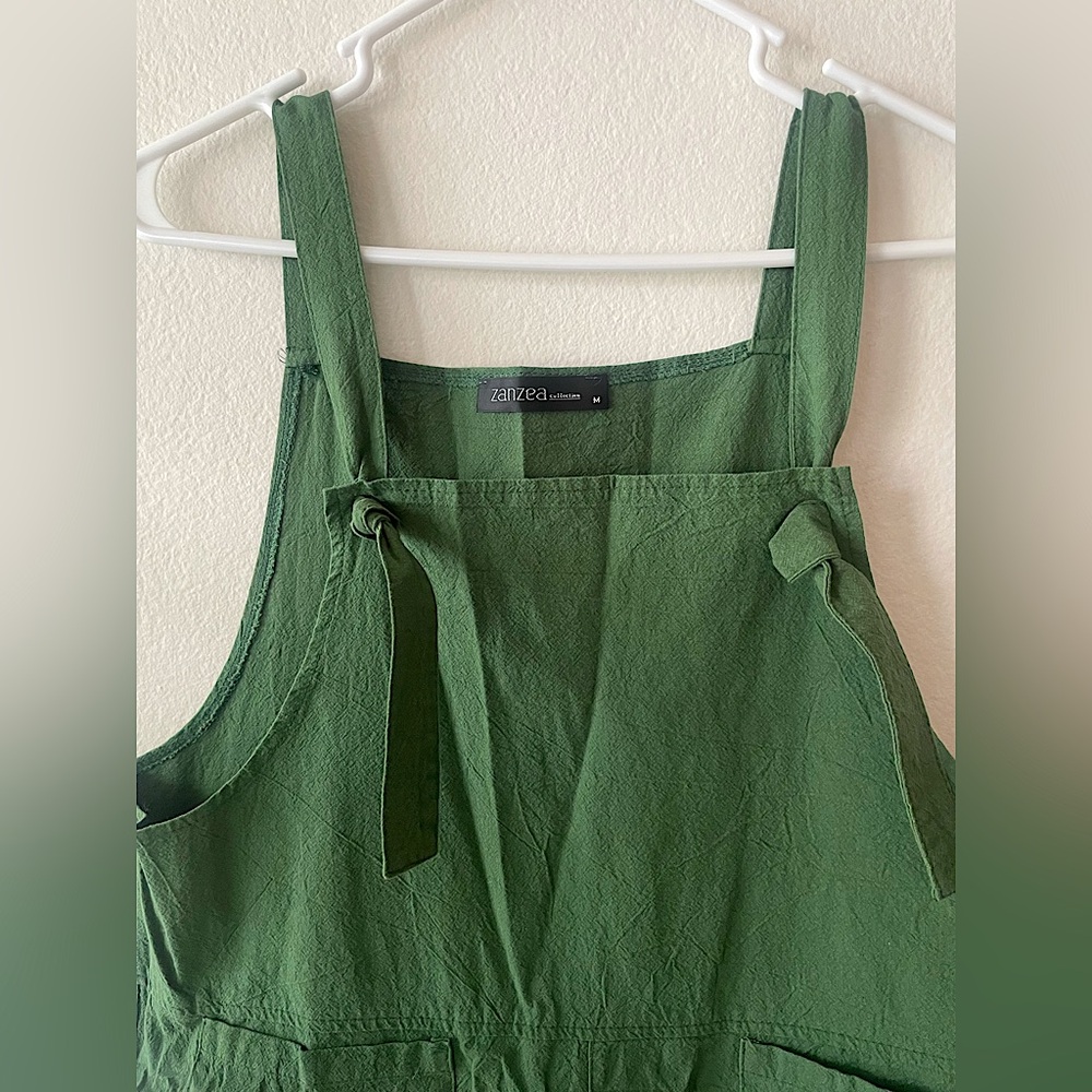 NWOT Zanzea Collection Green Overalls with Adjustable Straps Women’s Size Medium - Picture 5 of 8